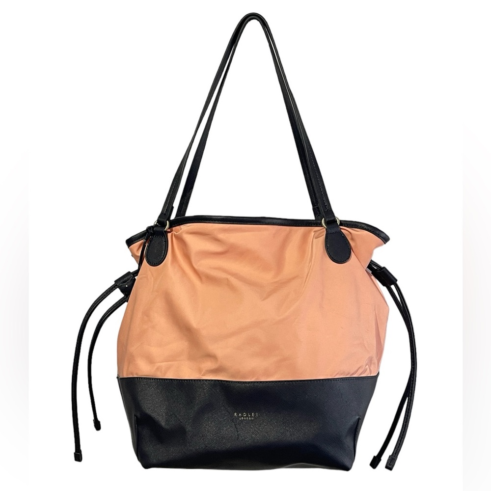 Radley London Dane Park Nylon Saffino Trim Open Top Tote Bag Peach Blue Travel